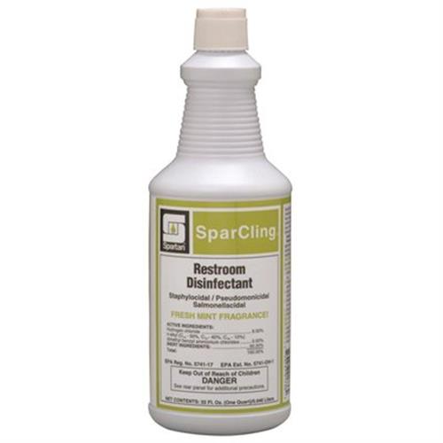CLEANER, DISINFECTANT, SPARTAN, SPAR-CLING, MINT SCENT, 1 QT, 12/C