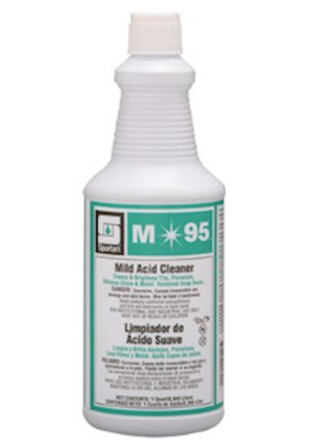 BATHROOM CLEANER, SPARTAN CHEMICAL CO, M95, 1 QUART, PINE SCENT, 12/CT